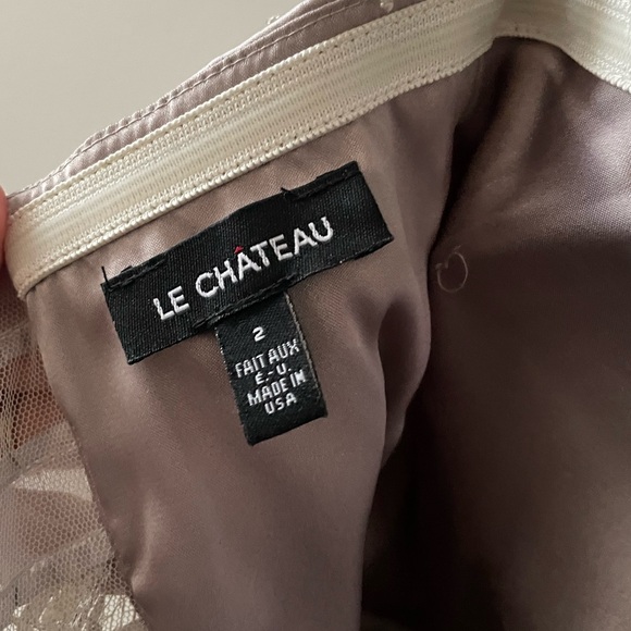 Le Chateau Champagne and Silver dress. Size 2 - Picture 3 of 9